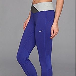 Nike blue leggings with thick waste line